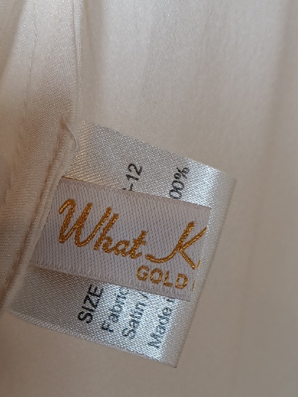 What Katie Did Gold Label Satin  Cream Wrap Robe with Attached Tie Waist Size 12 - Picture 12 of 16